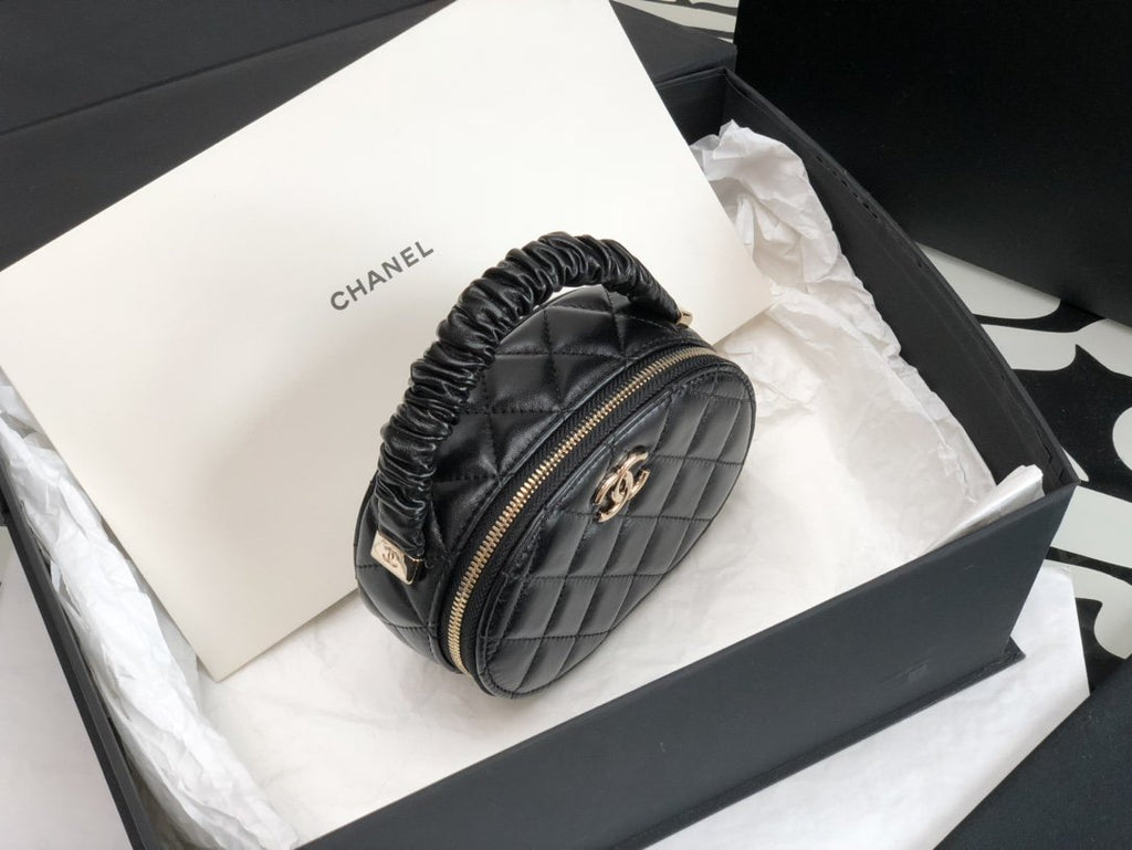 CHLVanity Case Shiny Gold Black Bag For Women 9.5cm/3.7in