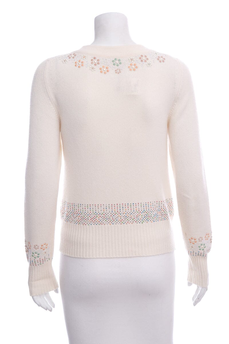 Chanel Cream Button Up Sweater SZ 34