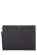 Saint Laurent Black Leather Clutch/Tablet Sleeve