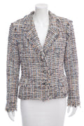 Chanel Multicolor Tweed Fringe Jacket SZ 42