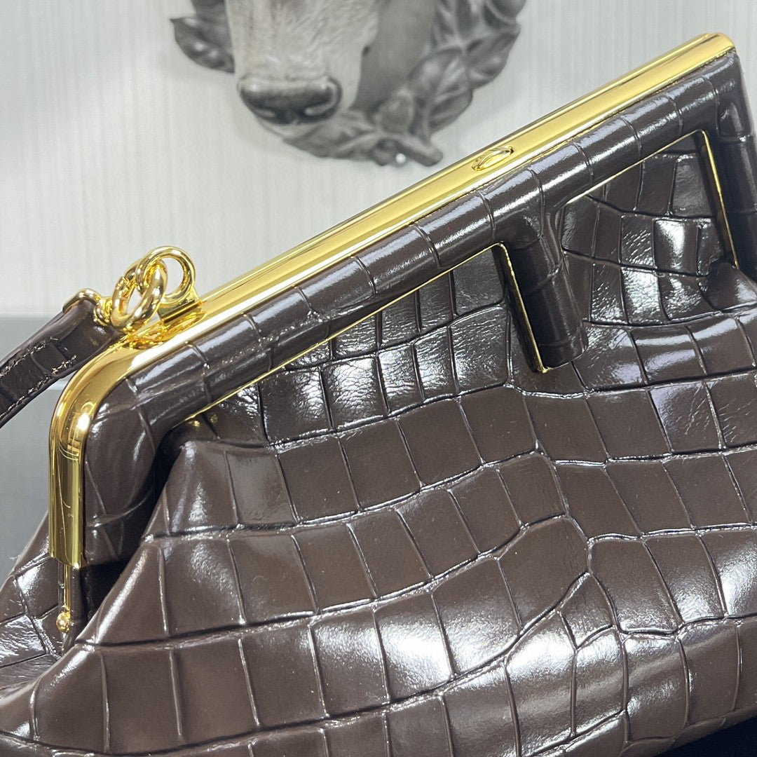 FI First Small Gray CrocoGLAMIle Bag For Woman 26cm/10in