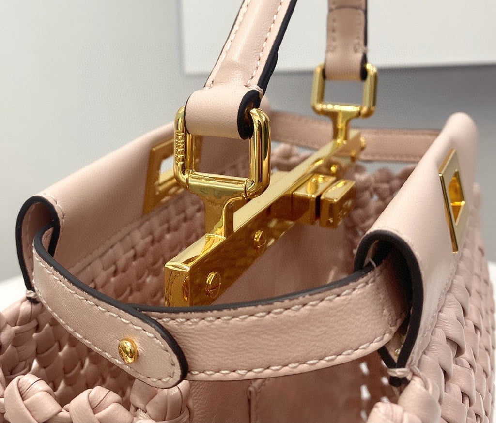 FI GlamI Mini Pale Pink Braided Bag For Woman 18cm/7in