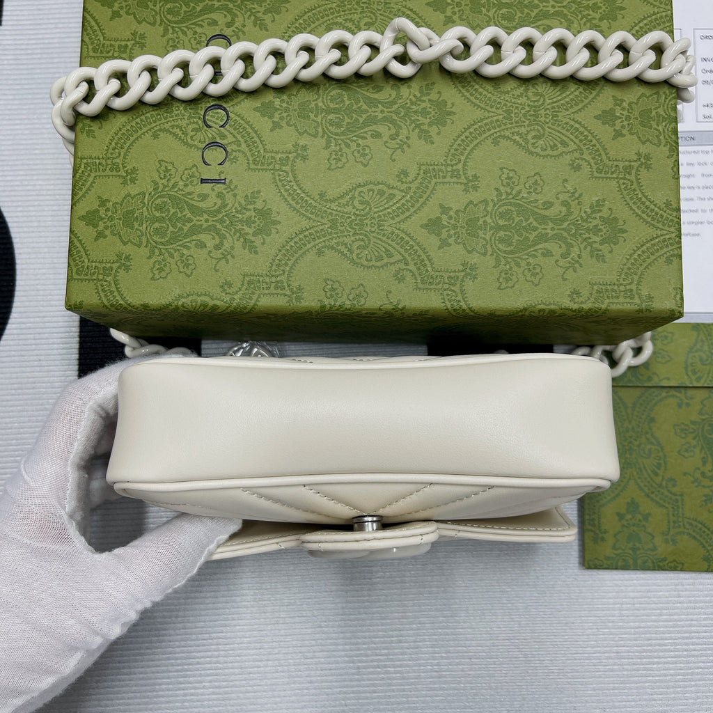 gg Marmont Super Mini Bag White For Women, Women’s Bags 6.2in/17cm gg