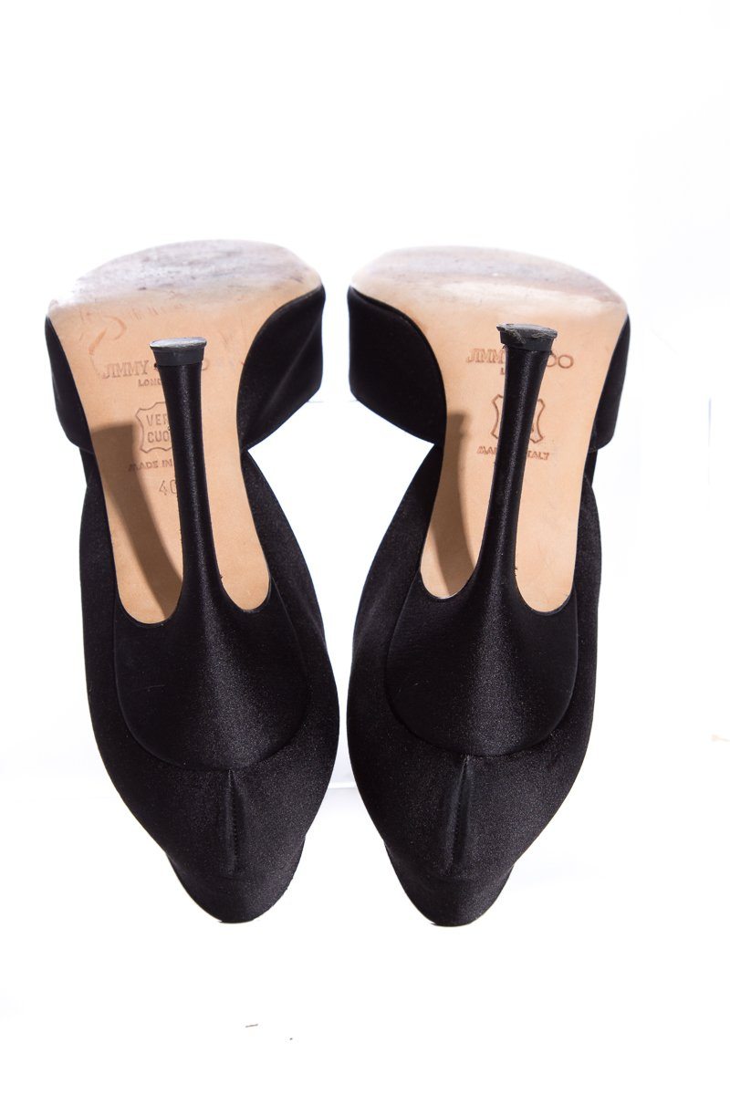 Jimmy Choo Black Satin Heels SZ 40