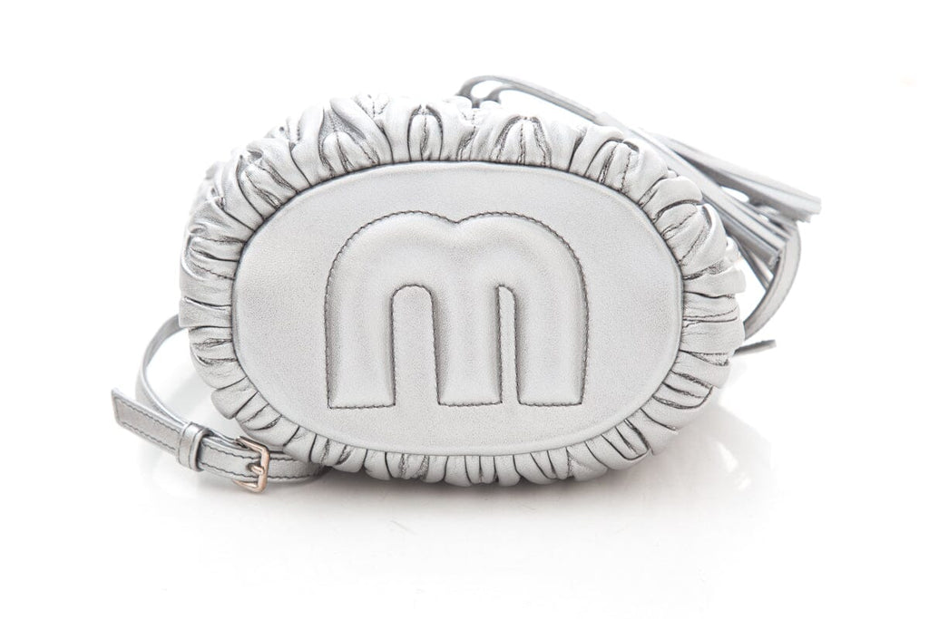 Miu Miu Silver Bandoliera Chain Bucket Bag