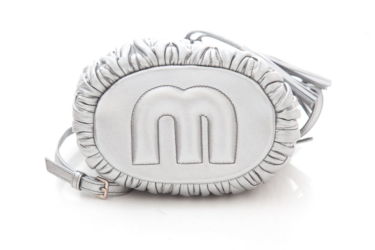 Miu Miu Silver Bandoliera Chain Bucket Bag