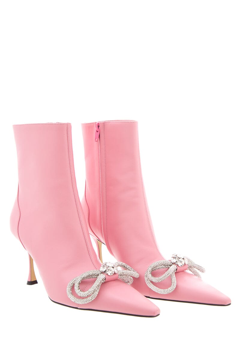 Mach & Mach Pink Leather Booties SZ 39.5