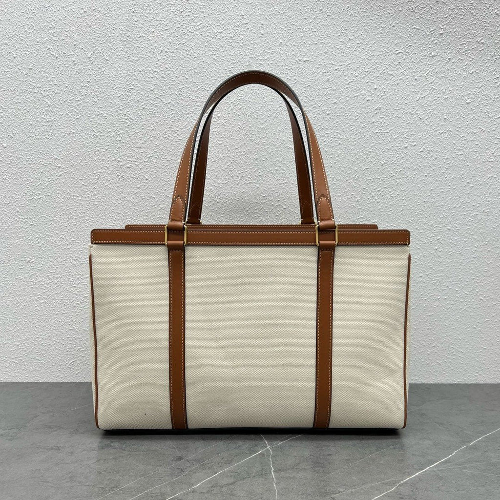 CE Medium Cabas 16 In Textile Natural / Tan For Women 16in/40cm 197332DUH.02NT