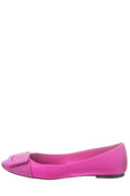 Roger Vivier Fuchsia Satin & Crystal Flats SZ 39