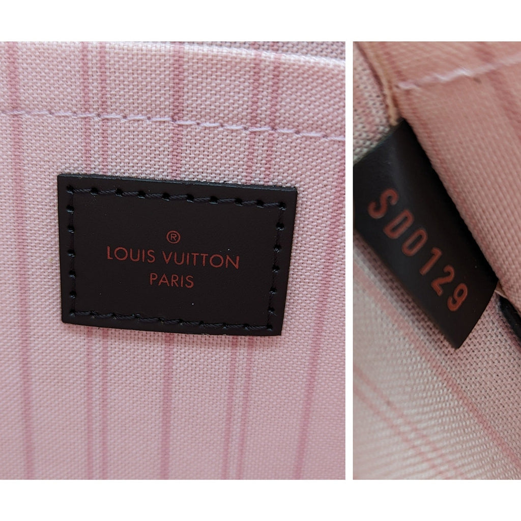 Louis Vuitton Damier Ebene Neverfull MM GM Pochette Wristlet