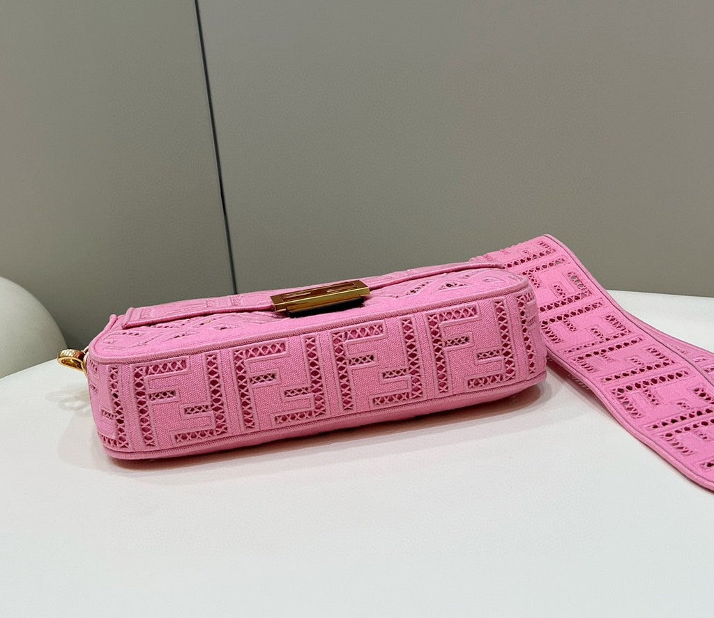 FI Baguette Pink with Embroidery MeGLAMIum Bag For Woman 28cm/11in