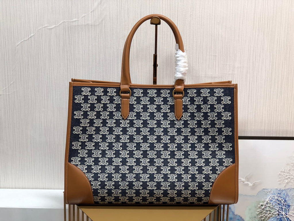 GLAMI Horizontal Cabas In Textile With Triomphe Embroidery Denim For Women 17in/43cmÃƒâ€šÃ‚Â 