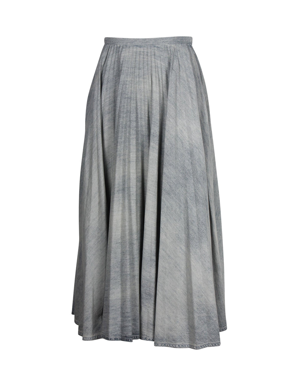 Dior Pleated Midi Length Skirt in Light Blue Denim