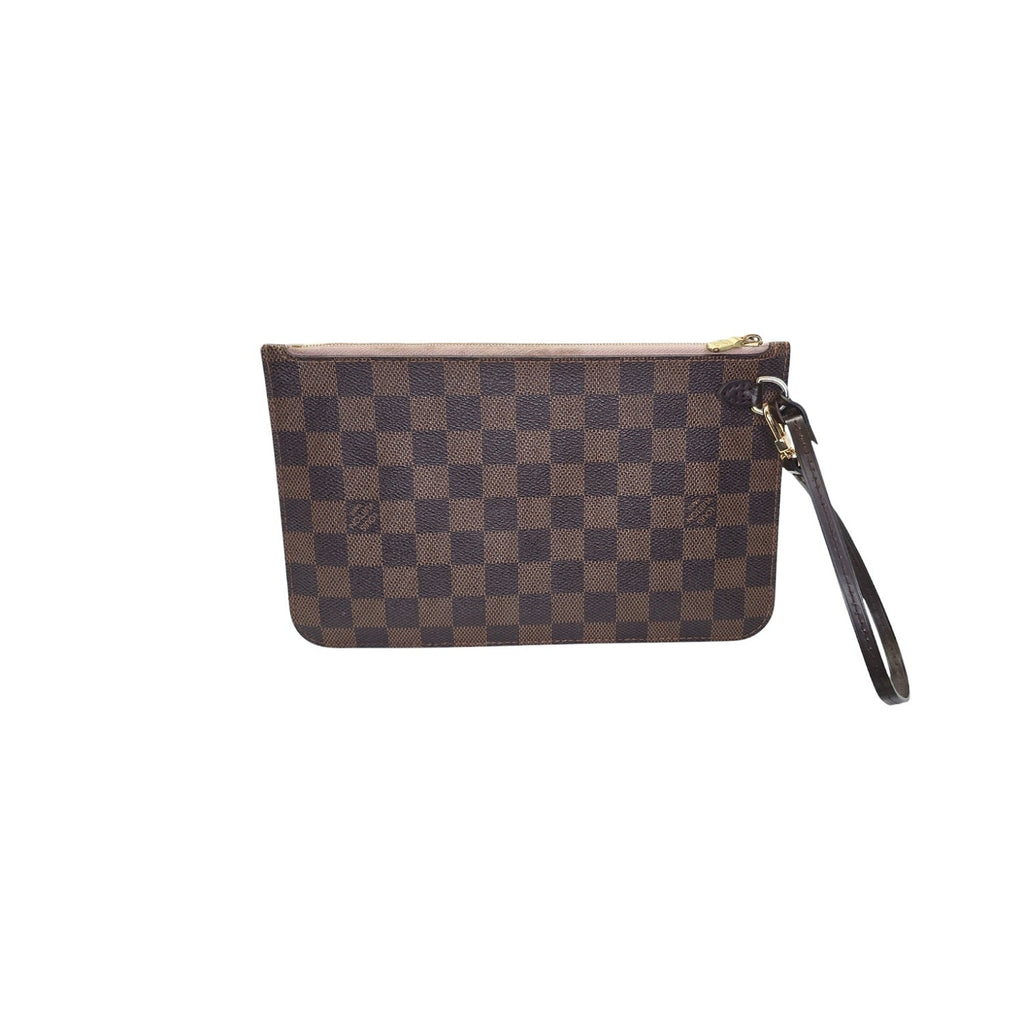 Louis Vuitton Damier Ebene Neverfull Pochette Wristlet