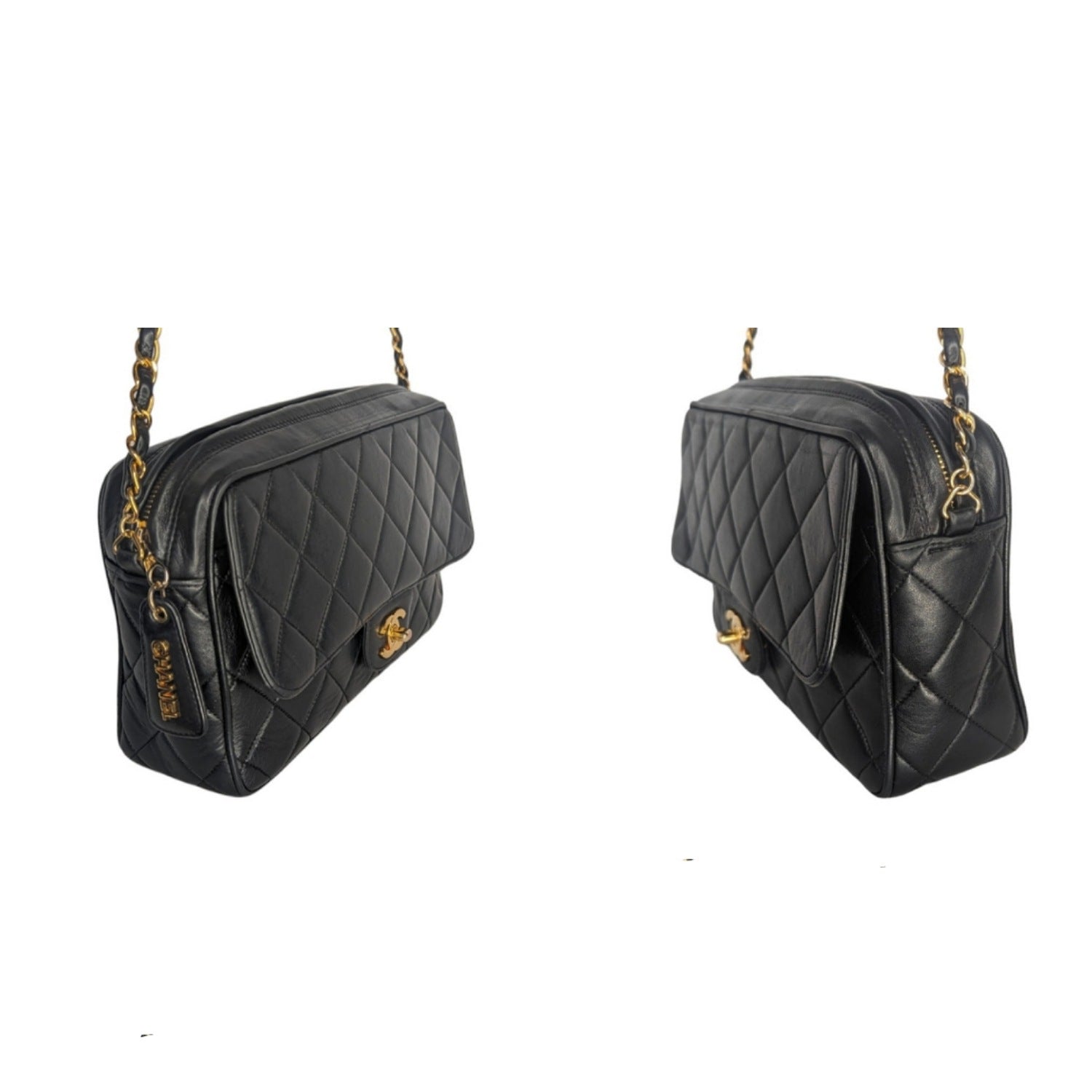 Chanel Vintage Lambskin Quilted Front Pocket Camera Bag