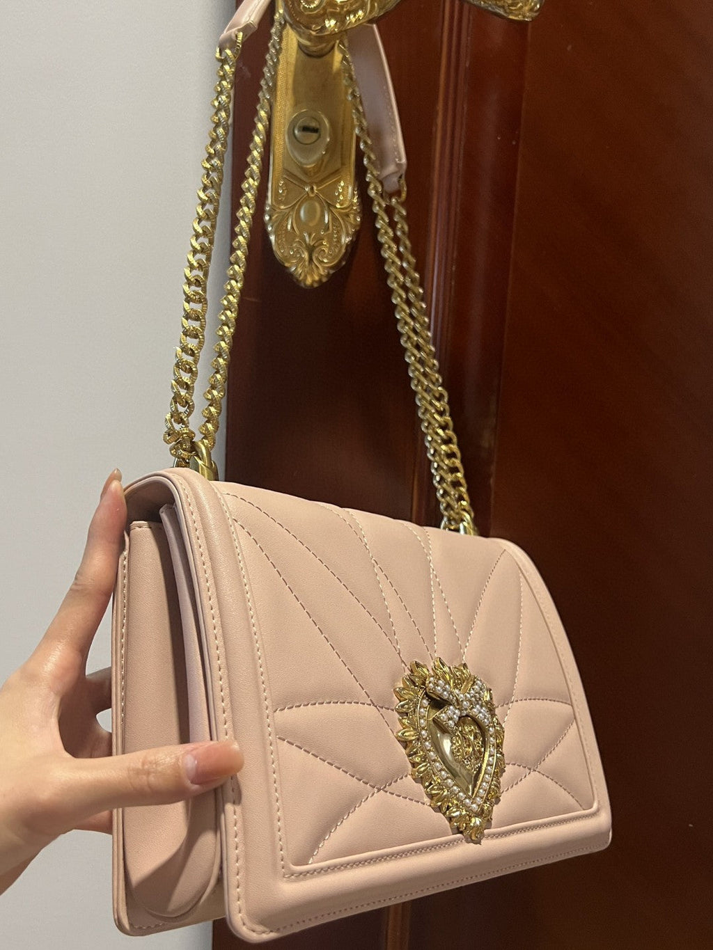 GLAMI Large Devotion Bag In Quilted Nappa Pale Pink For Women 10in/26cm GLAMI GLAMI6651AV96780412