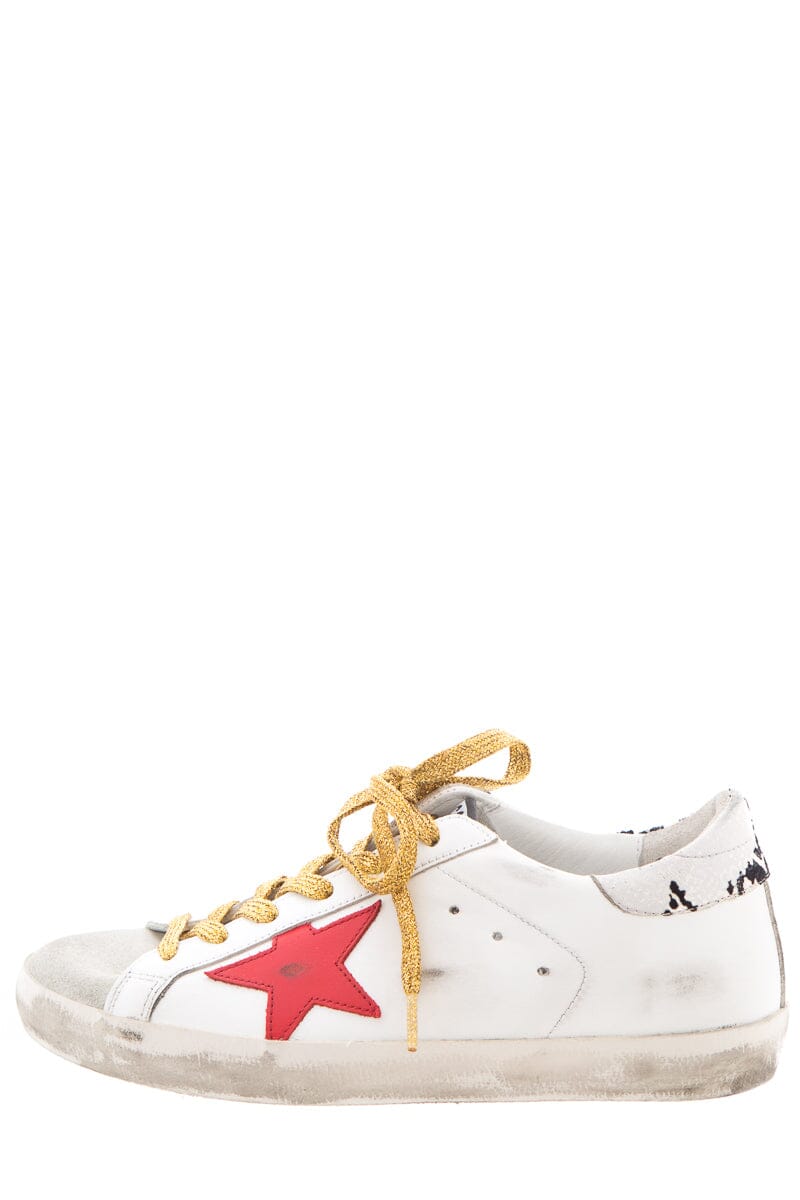 Golden Goose White & Red Sneakers SZ 37