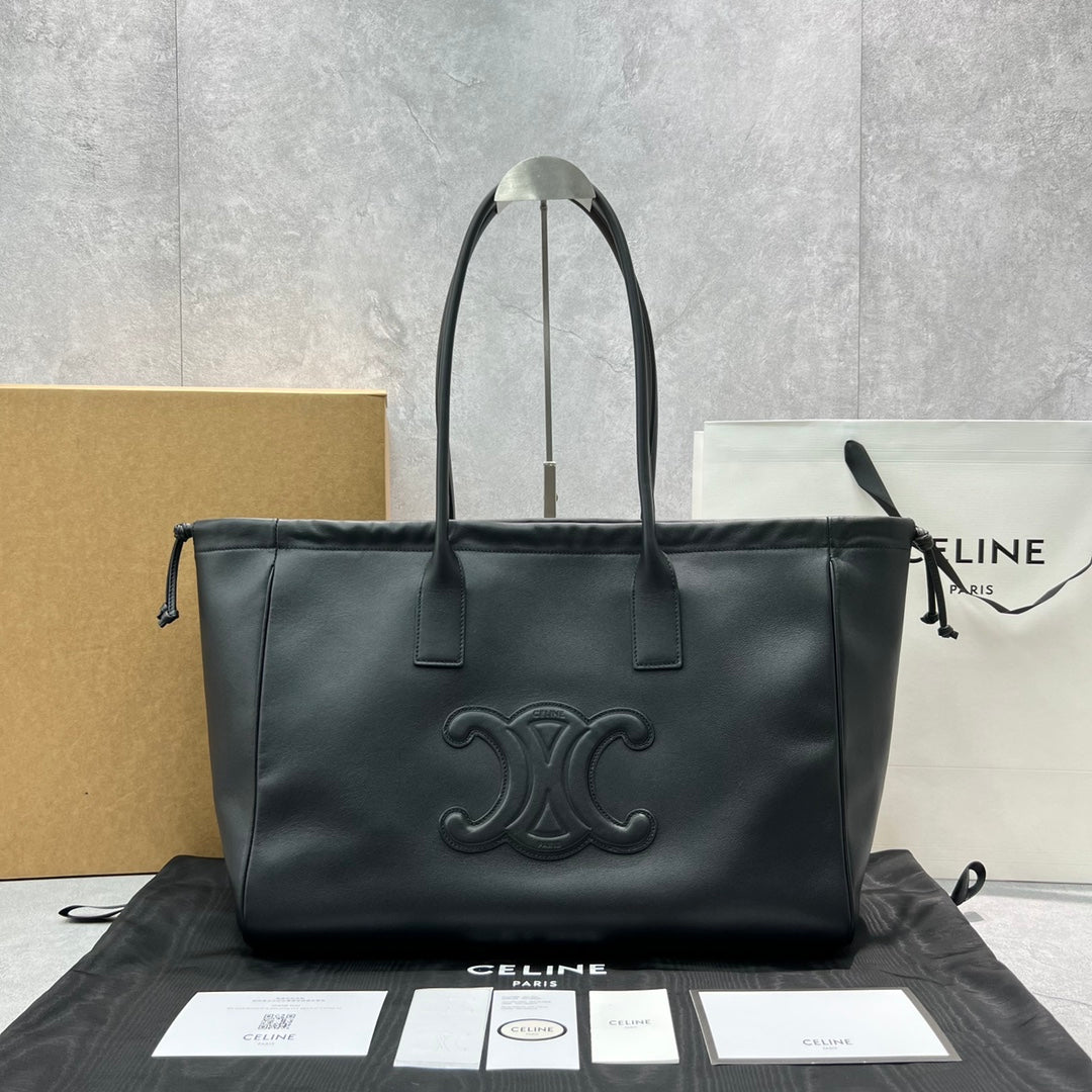 GLAMI Cabas Drawstring Cuir Triomphe Black For Women 17in/44cm 199973DU3.38NO