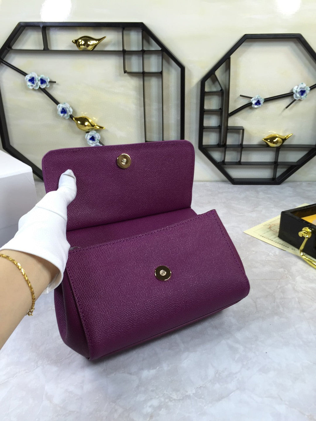 GLAMI MeGLAMIum Sicily Handbag In Dauphine Violet For Women 10.2in/26cm GLAMI