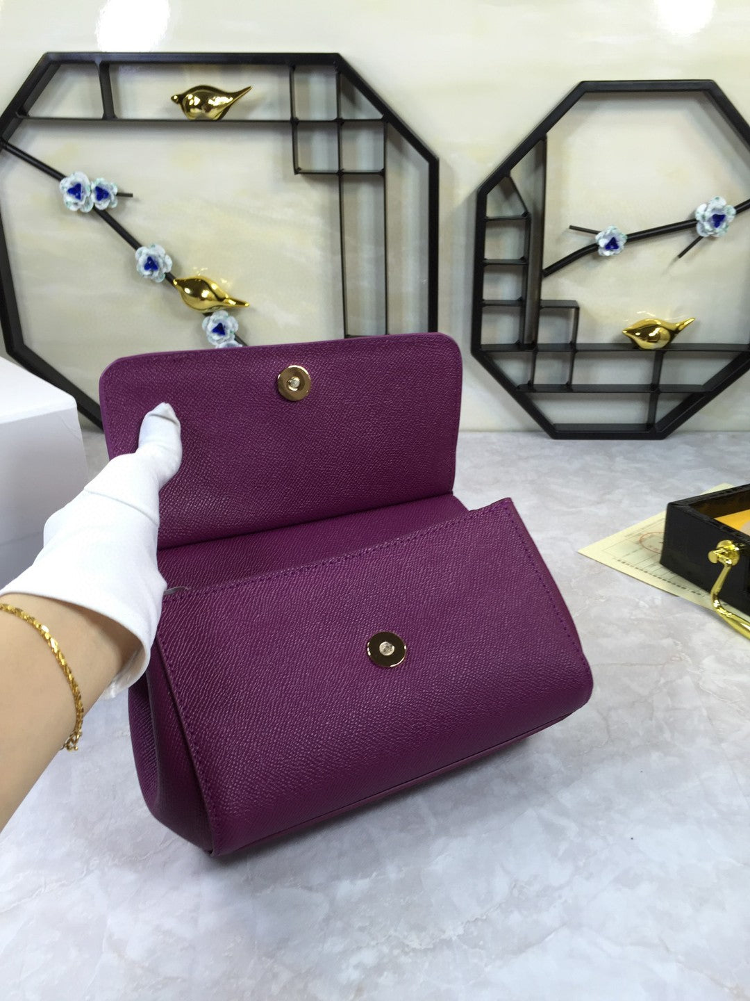GLAMI MeGLAMIum Sicily Handbag In Dauphine Violet For Women 10.2in/26cm GLAMI