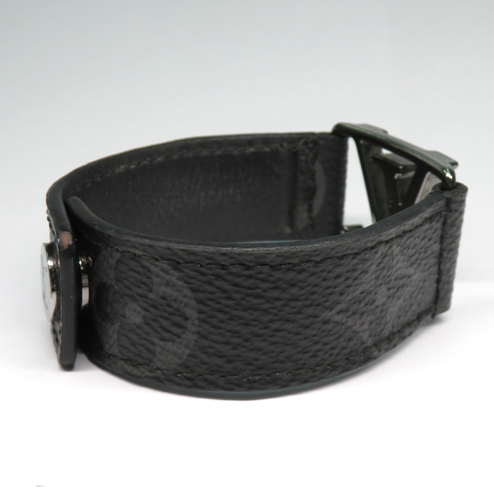 Louis Vuitton Hockenheim M6295E Monogram Eclipse Bracelet Size 19 Silver  Accessoires Small