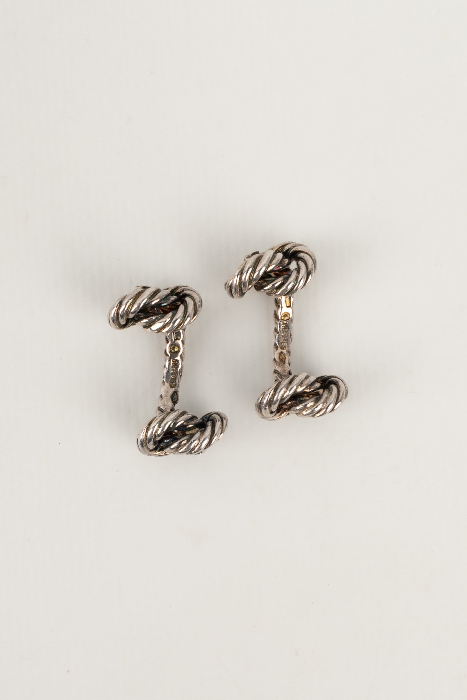Boutons de manchette en argent HermÃƒÆ’Ã‚Â¨s