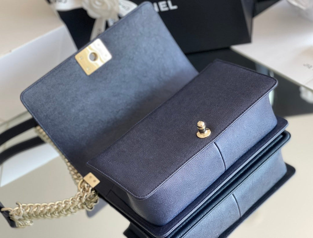 CHLMedium Boy Handbag Dark Blue For Women 9.8in/25cm A67086