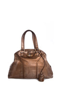 Saint Laurent Bronze Leather Dual Handle Bag