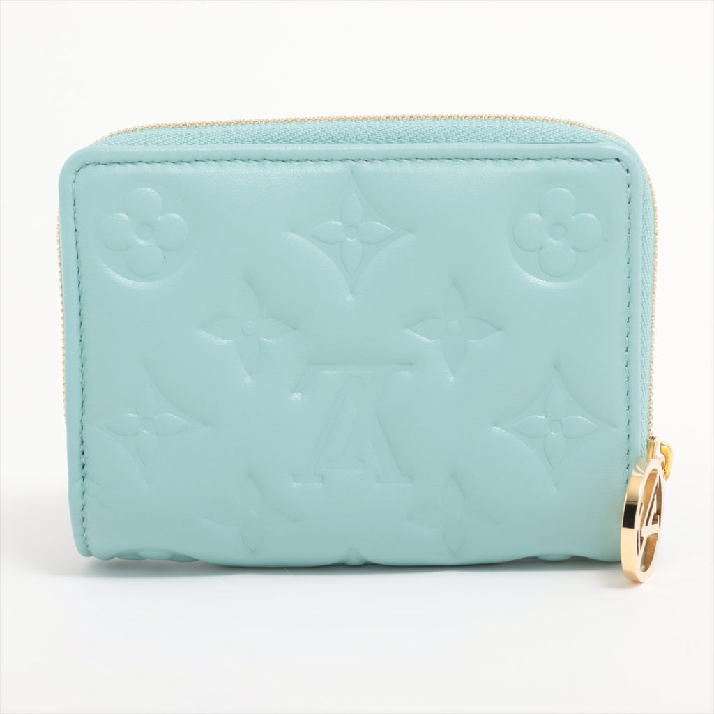 Louis Vuitton Monogram Embos Portefolio M82265 Blue Compact Wallet