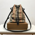 GLAMI Icon Stripe Nylon Drawcord Pouch Archive Beige For Women, Bags 7.7in/19.5cm