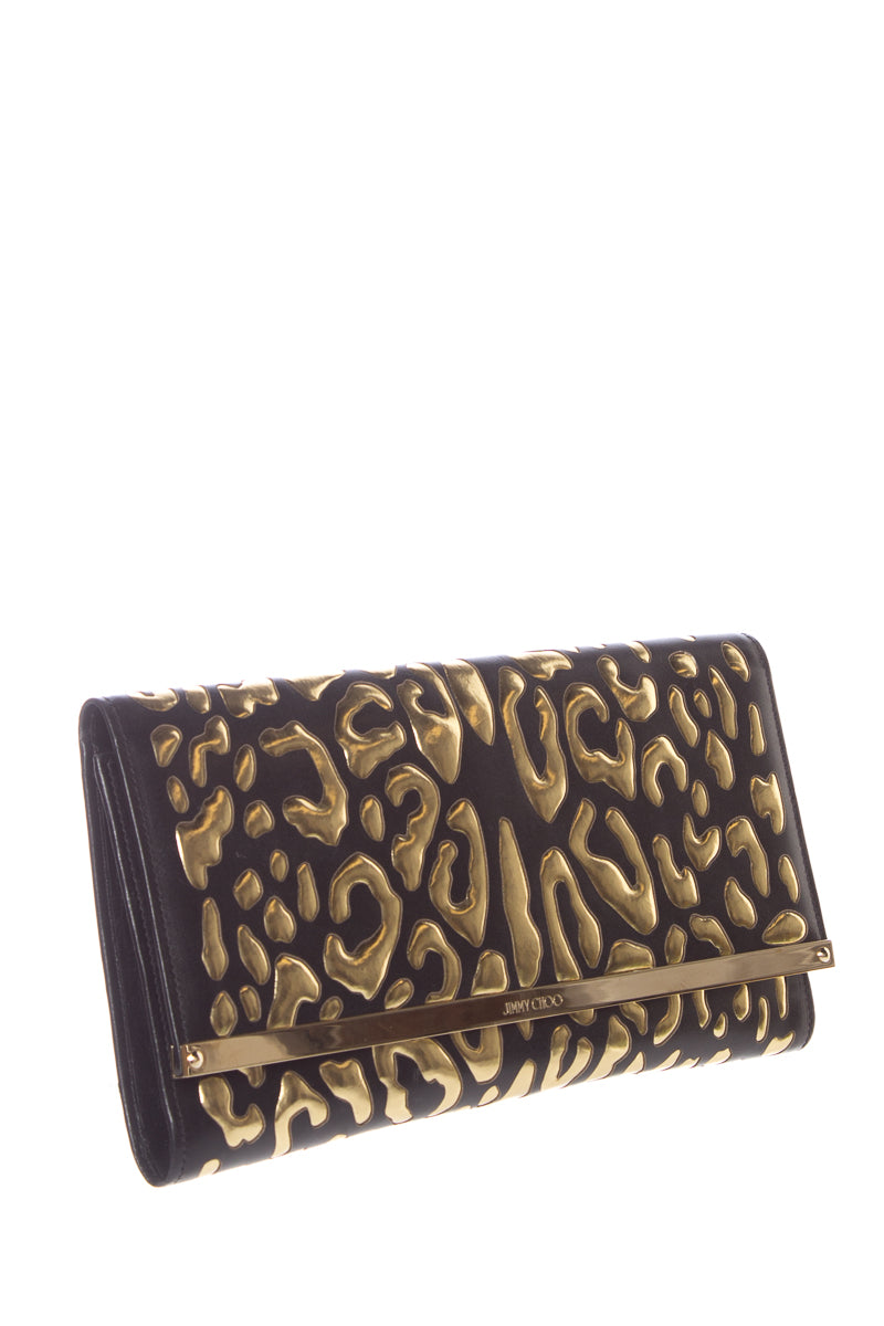 Jimmy Choo Black and Gold Evening Bag