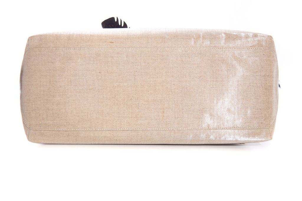 Nancy Gonzalez Crocodile-Accented Coated Canvas Tote