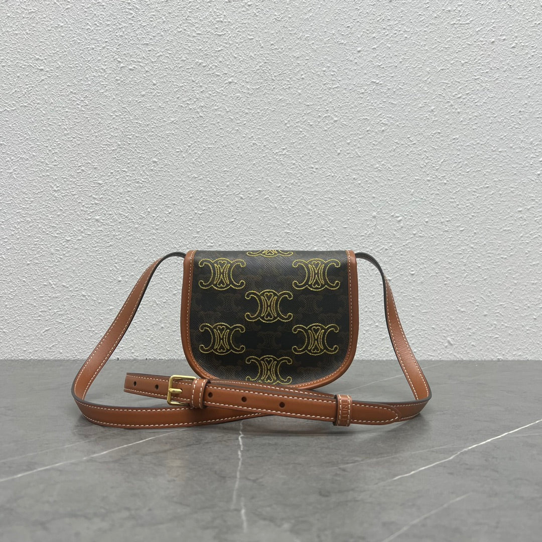GLAMI Mini BesaGLAMI In Triomphe Canvas With Triomphe Heart Embroidery Brown For Women 6in/15cm 196702ECK.04LU