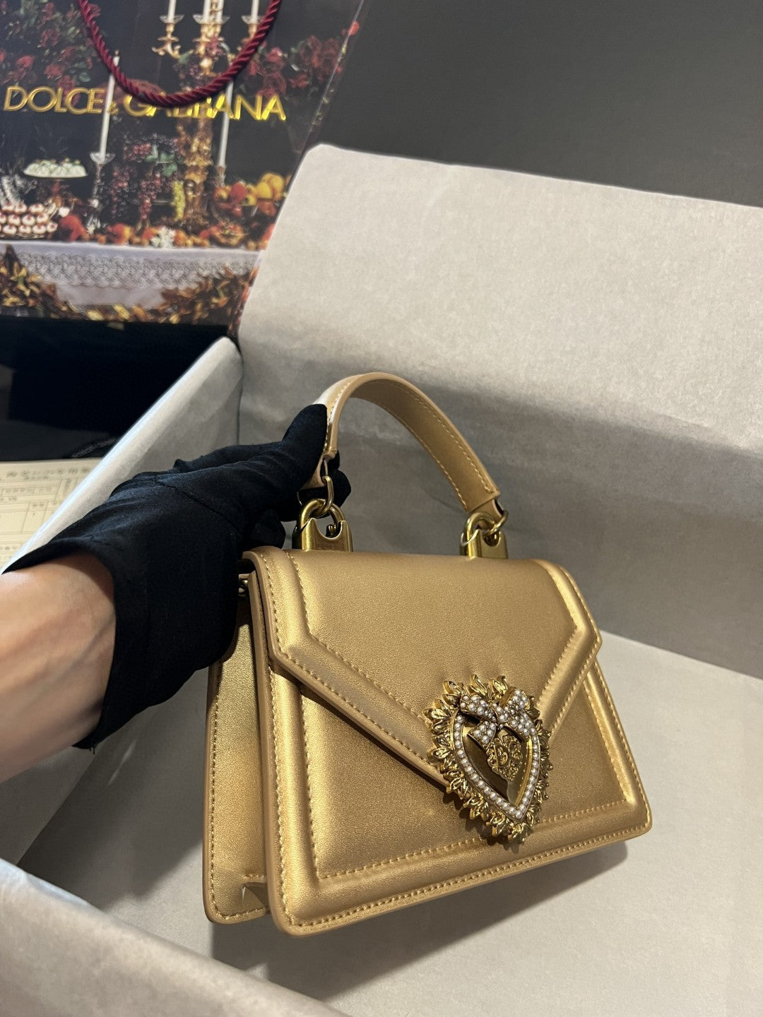 GLAMI Small Devotion Bag In Plain Gold For Women 7.5in/19cm GLAMI