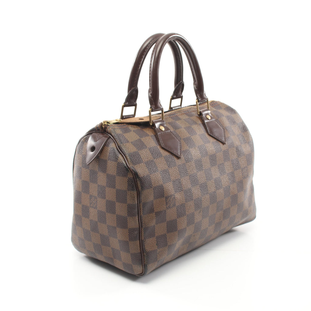 Speedy 25 Damier  Ebene Handbag PVC Leather Brown