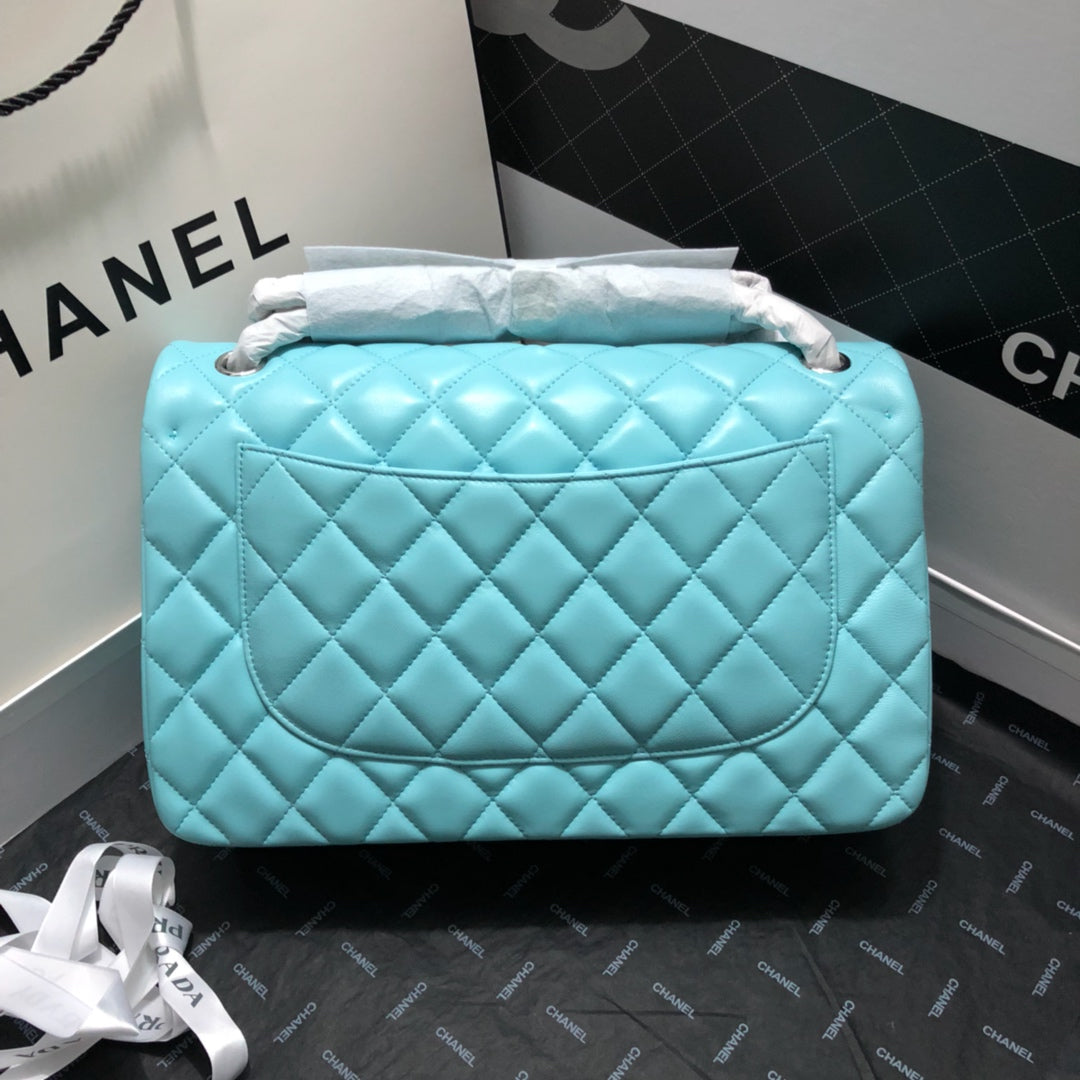 CHLLarge Classic Handbag Silver Hardware Blue For Women, Women’s Handbags, Shoulder Bags 11.8in/30cm