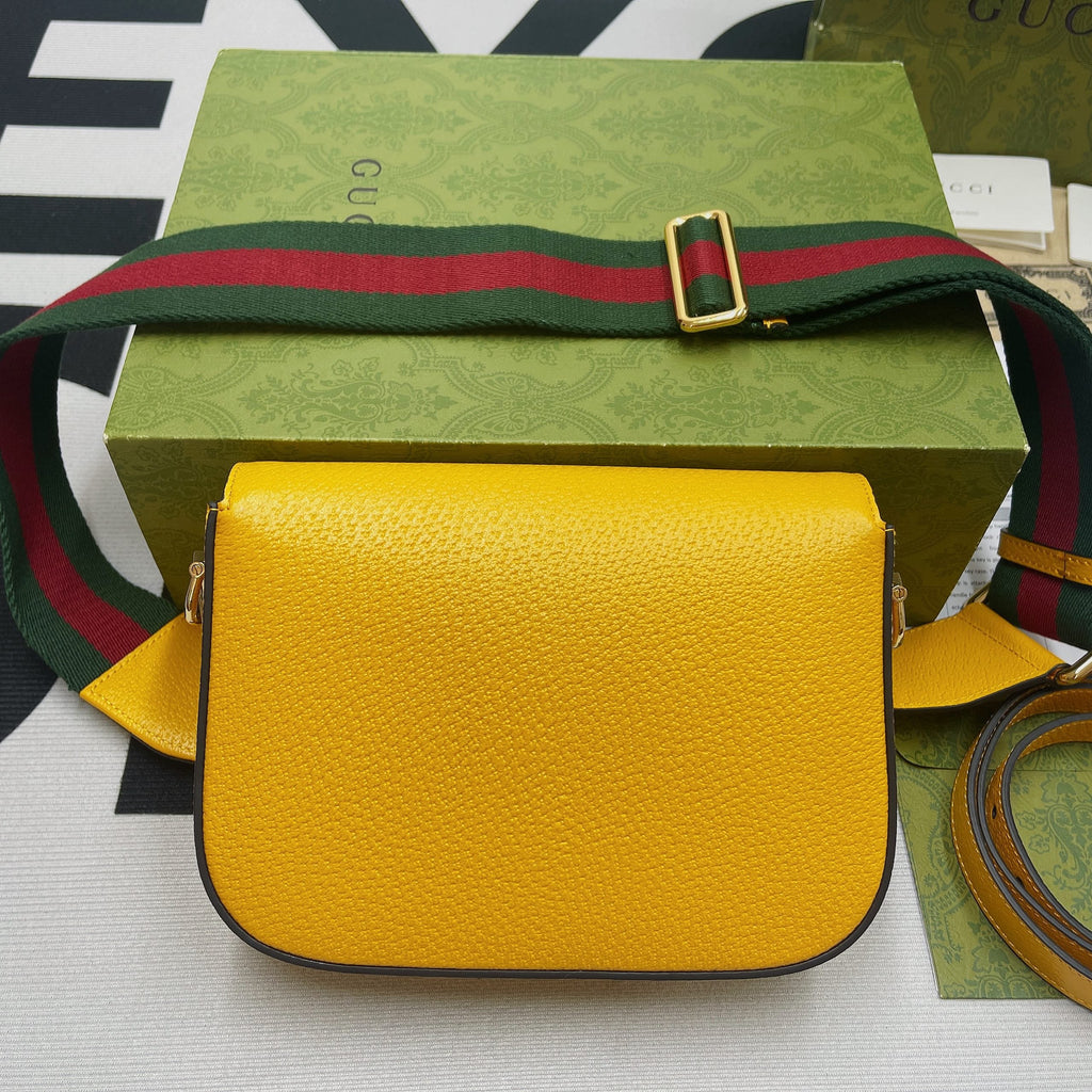 gg x Adidas Horsebit 1955 Mini Bag Yellow For Women, Women’s Bags 8.1in/21cm gg 658574 U3ZDG 7775