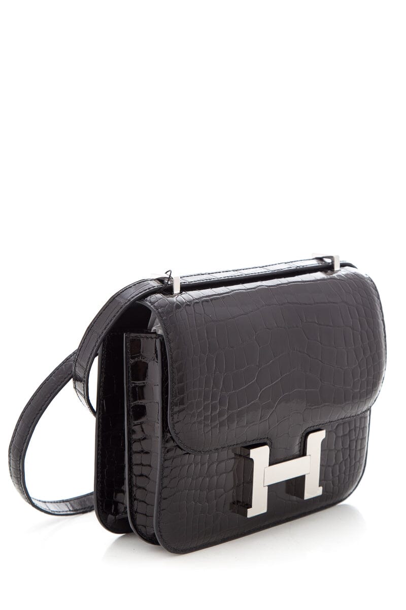 HermÃƒÆ’Ã‚Â¨s 2019 Black Crocodile Constance Mini Handbag