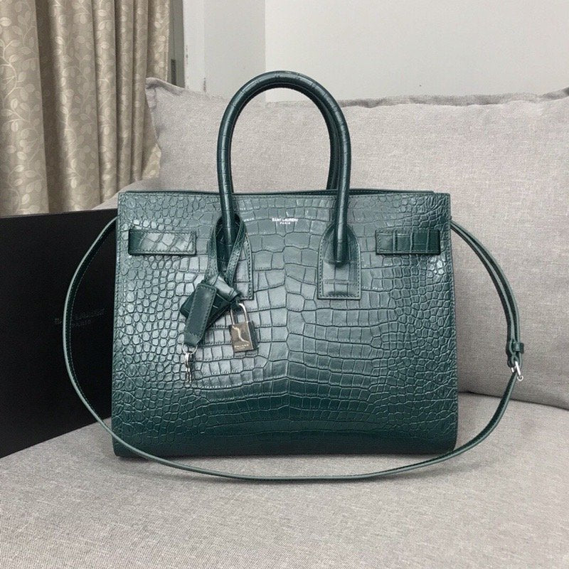GLAMI Sac De Jour Small In Embossed CrocoGLAMIle Green For Women 12.5in/32cm YSLÃ‚Â 