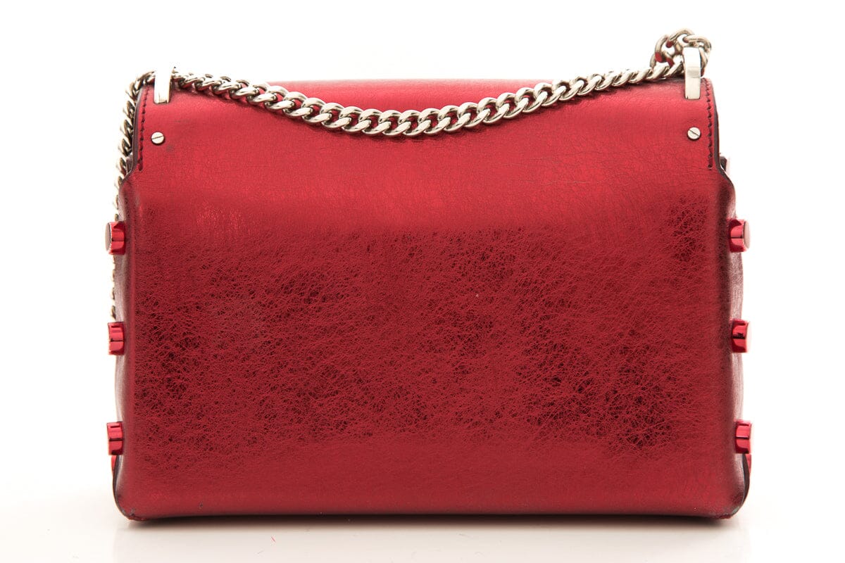 Jimmy Choo Red Lockett City Shoulder Bag