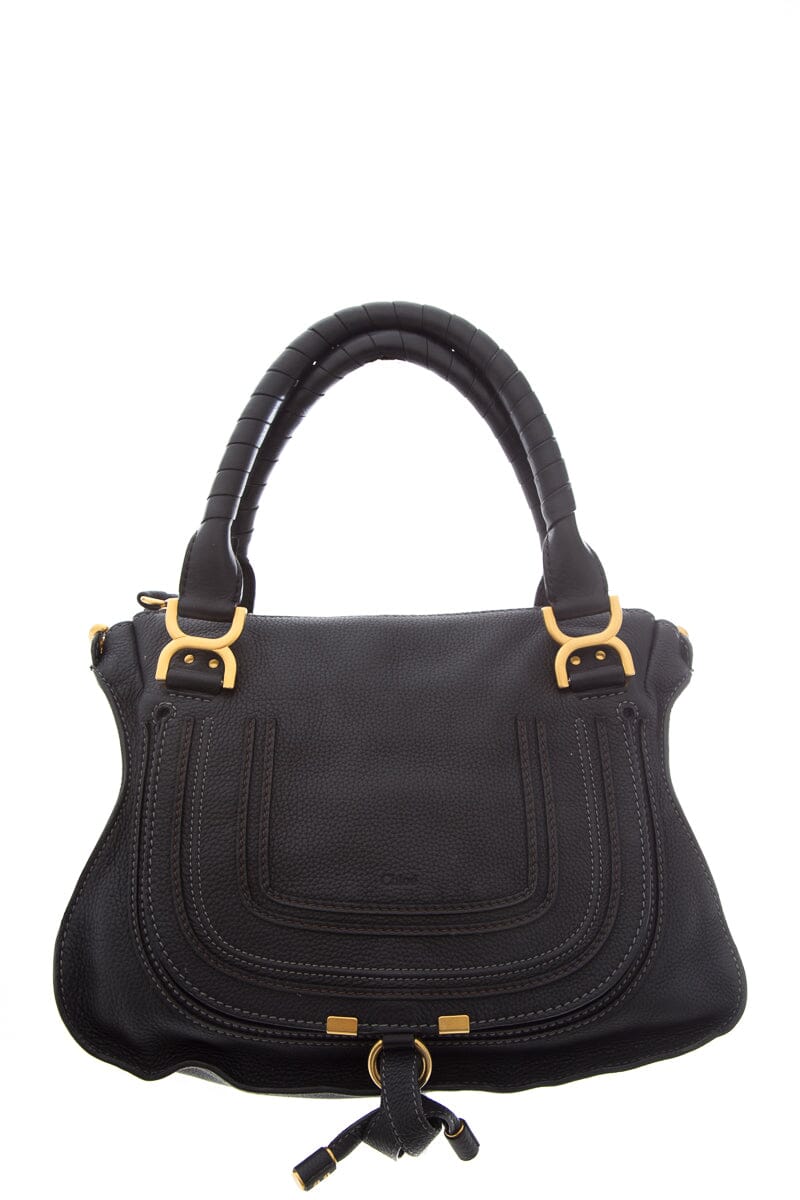 Chloe Black Marcie Leather Satchel Handbag