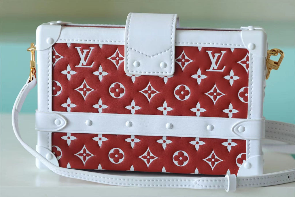 LV Petite Malle Monogram Embossed Puffy Terracotta Brown For Women,  Shoulder And Crossbody Bags 7.9in/20cm LV M20764