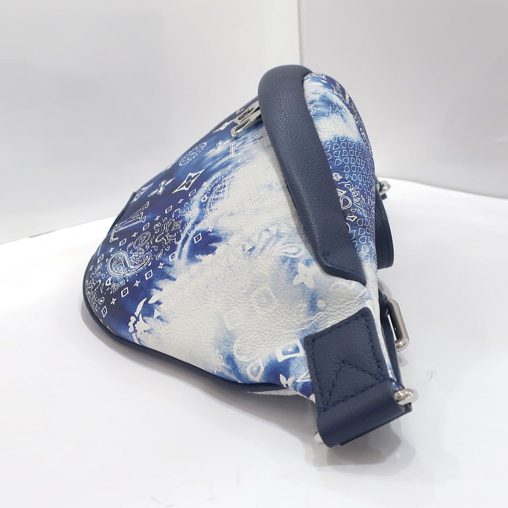 Louis Vuitton Body Bag M20587 Monogram Bandana Blue Silver G   Women Preservation Bag