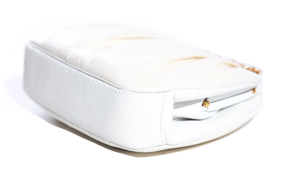 Judith Leiber Cream Lizard Skin Full Set Evening Bag Pouch