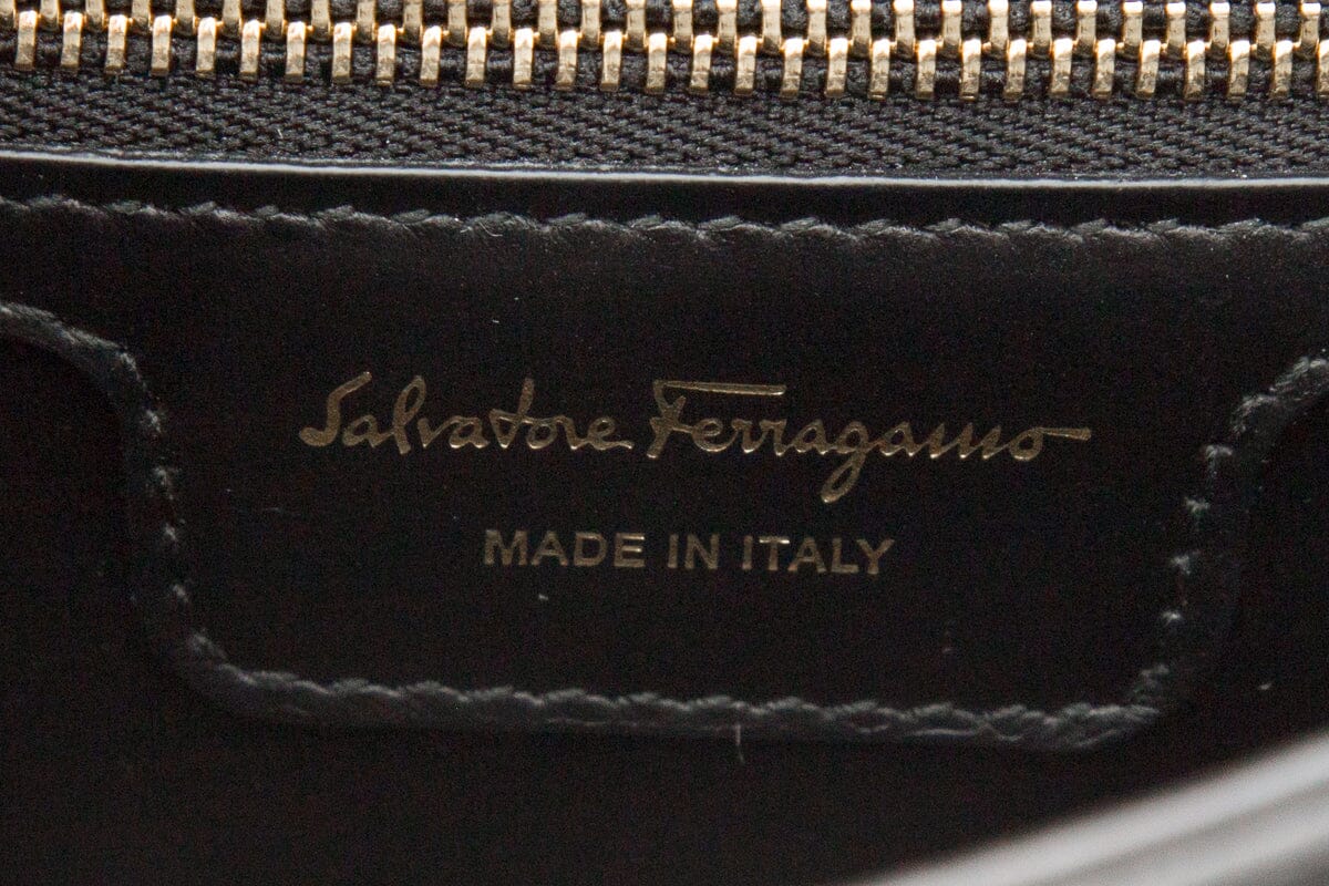 Ferragamo Leather and Gianicci Monogram Handbag & Wallet Set