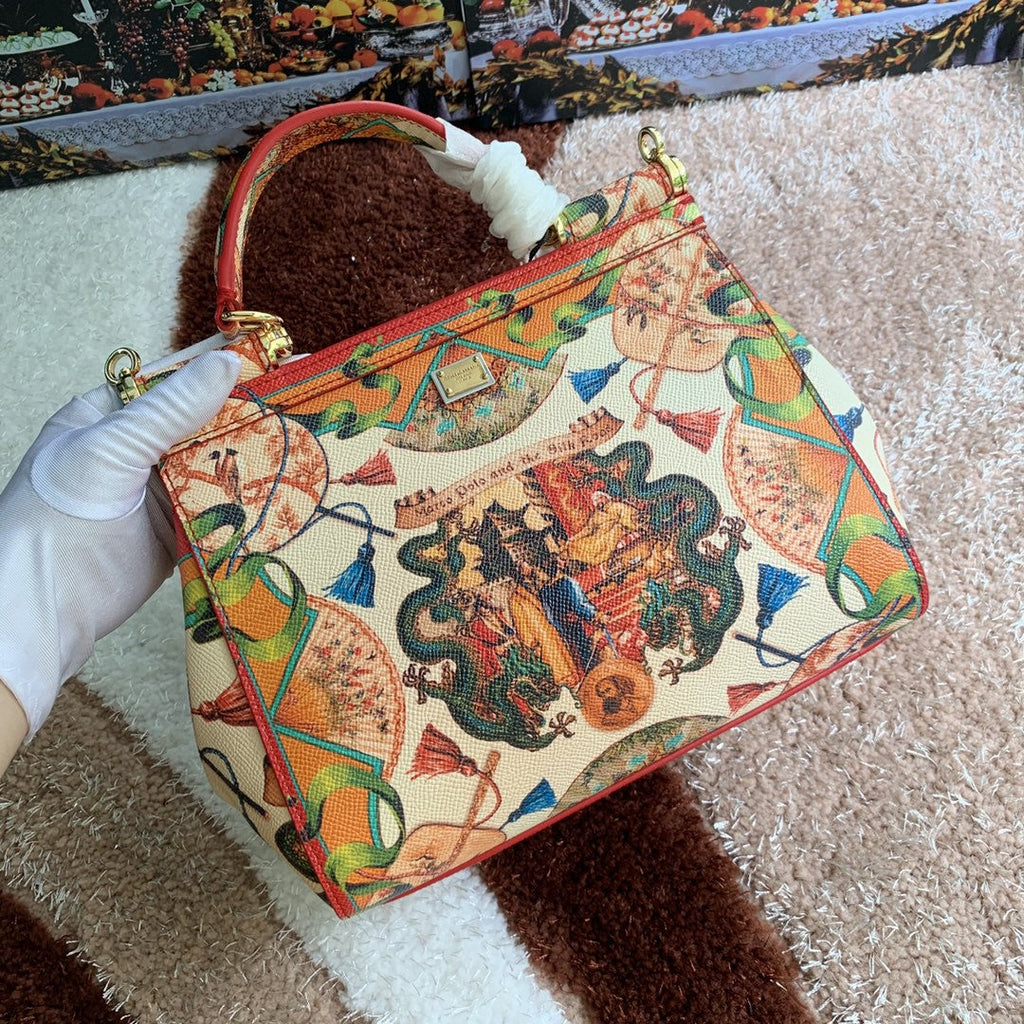 GLAMI MeGLAMIum Sicily Handbag Unique Print Motifs Muticolour For Women 10.2in/26cm GLAMI