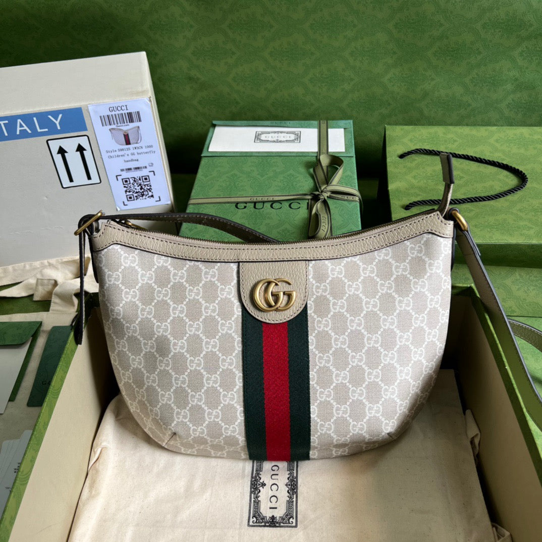 gg Ophidia gg Small Shoulder Bag Beige For Women, Women’s Bags 11.8in/30cm gg 598125 UULAT 9682
