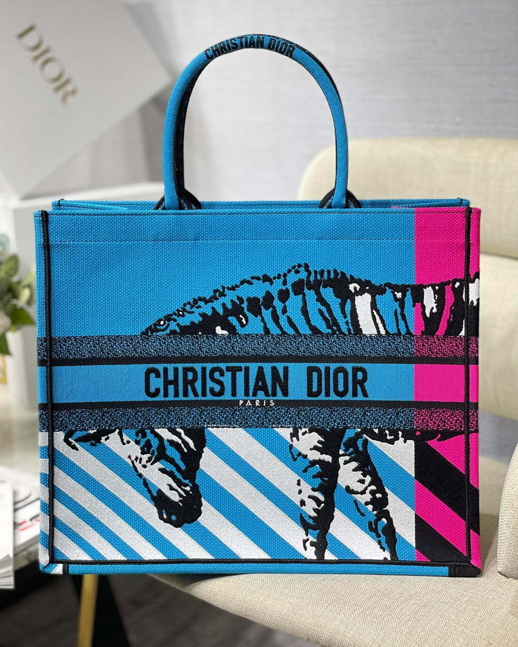 GLAMI Large Book Tote Blue And Pink, For Women, WomenÃ¢â‚¬â„¢s Handbags 16.5in/42cm CD