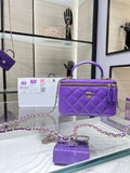 CHLVanity With Chain Silver Hardware Purple For Women Handbags, Shoulder Bags 6.7in/17cm