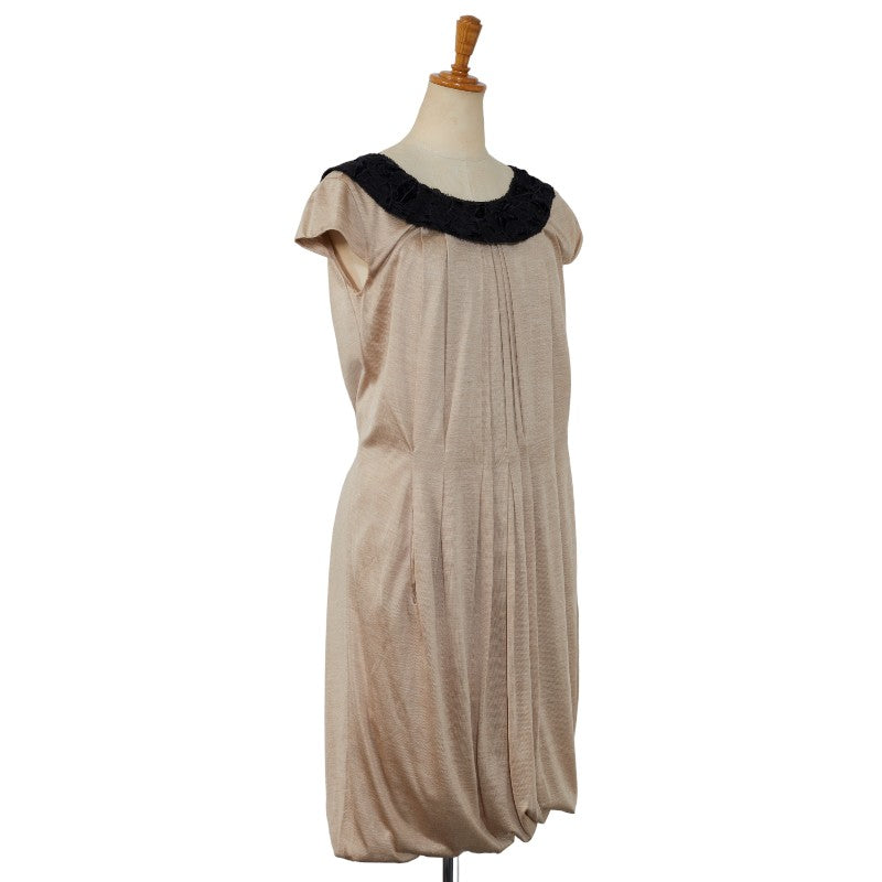 Louis Vuitton Nonerth Sleeve One Earrings Size 36 Beige Black Silk  Louis Vuitton